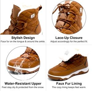Women's Winter Snow Boots Waterproof  Booties with Warm Non-Slip Outdoor Boots